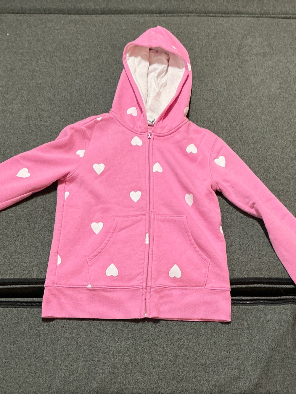 Amazon Essentials Pink Heart Zip-Up Hoodie